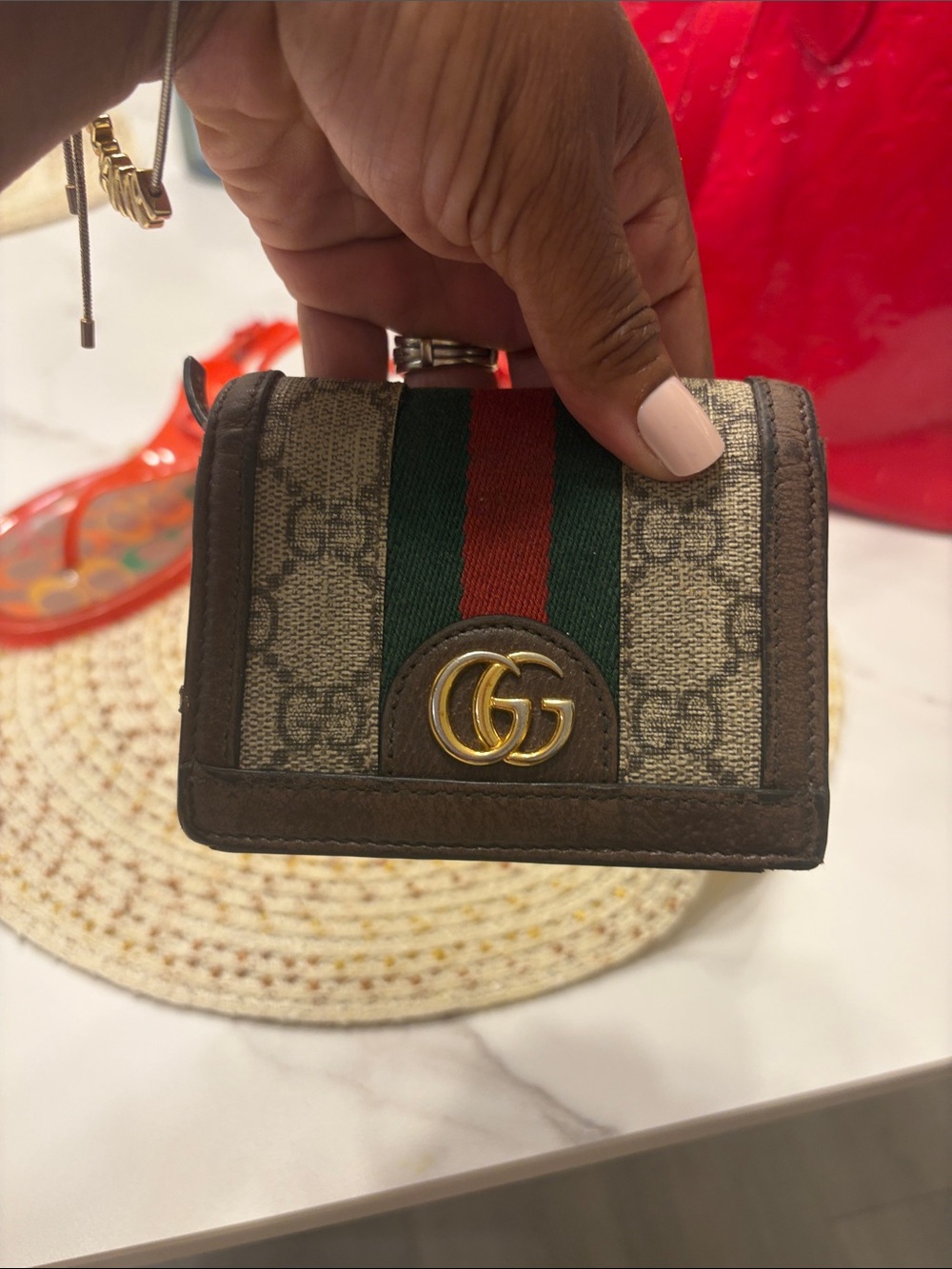 Gucci Brown Signature Wallet with Green & Red Web - Picture 7 of 7